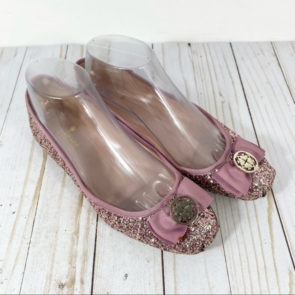 Kate Spade Fontana Too Pink Glitter Flats 7.5